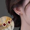 Серьги с красным клевером для женщин