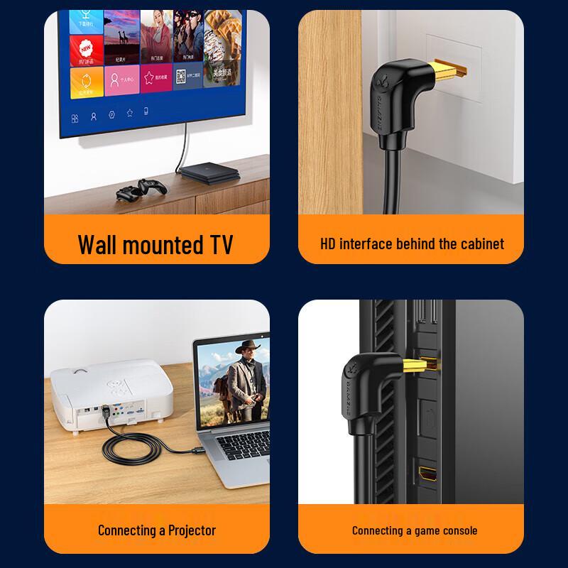 Shanze 4K 3D HDMI Cable with 90-Degree Connector