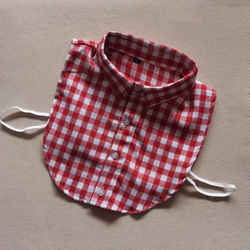 Plaid Women Shirt False Collars White Removable Lapel Collars For Women Fake Collar Women Detachable Collars Nep Kraagie