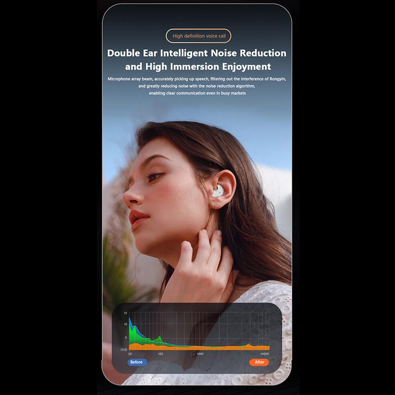 Invisible Sleep Wireless Earphone Bluetooth 5.3 Hidden Earbuds Lightweight Waterproof Noise Proof Touch Control Headphones
