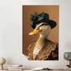 Canvas Print Frog Poster Wall Art Retro Uniform Renaissance Portrait Art Funny Animals Prints Vintage Animal Poster Home Decor