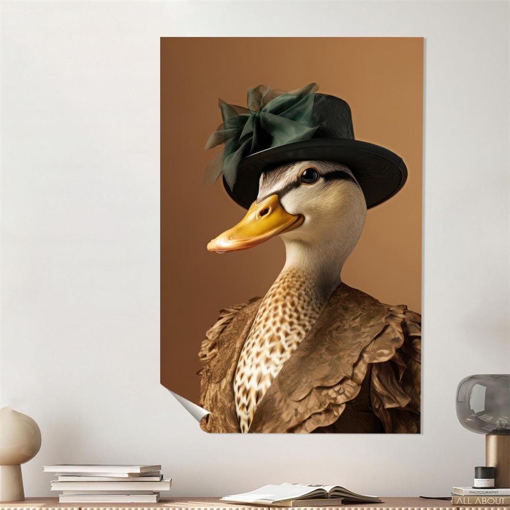 Canvas Print Frog Poster Wall Art Retro Uniform Renaissance Portrait Art Funny Animals Prints Vintage Animal Poster Home Decor