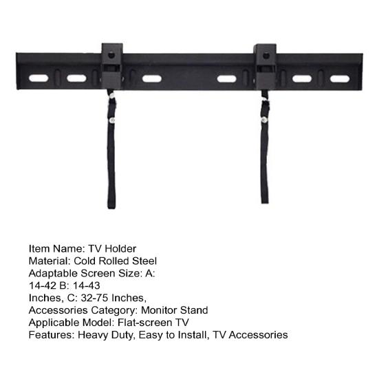 TV Wall Mount for 14-75 Inches Television Heavy Duty Cold Rolled Steel Universal Adjustable Flat Screen TVs Monitor Wall Mounted Bracket