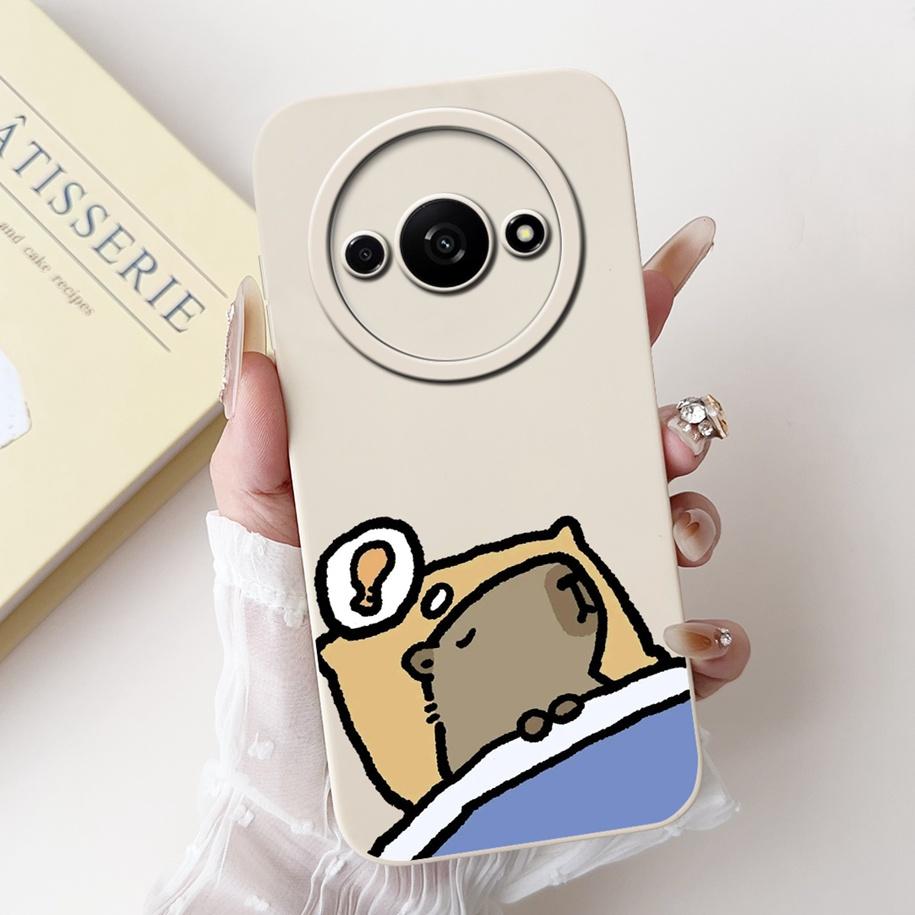 Чехол для Xiaomi Redmi A3 2024 Новый Модный Квадратный Силиконовый Цветочный Чехол для Защиты Объектива Камеры для Xiaomi Poco C61 RedmiA3 Бампер