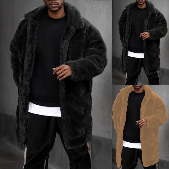 Зимняя куртка однотонная плюшевая утолщенная теплая мужская куртка для повседневной носки