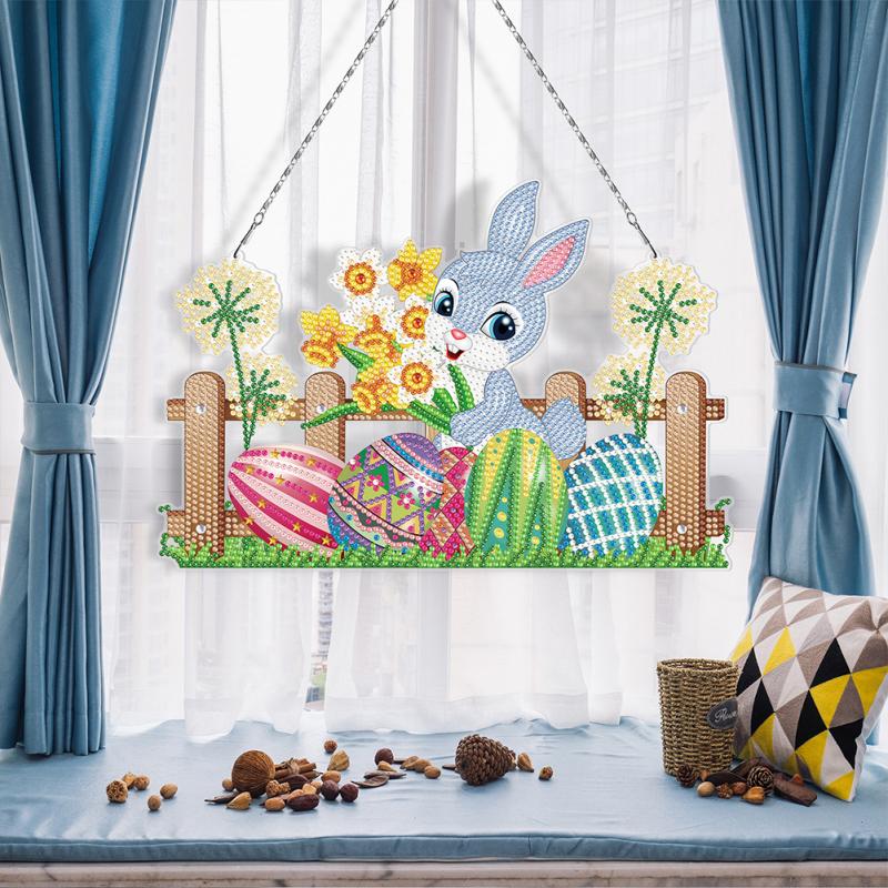 5d Алмазная картина для Пасхального кролика Нежный мультфильм ПВХ Украшение дома Висячая картина