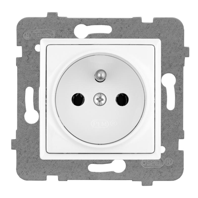 SINGLE SOCKET WITH/U WHITE ROSA - E+PL-57237