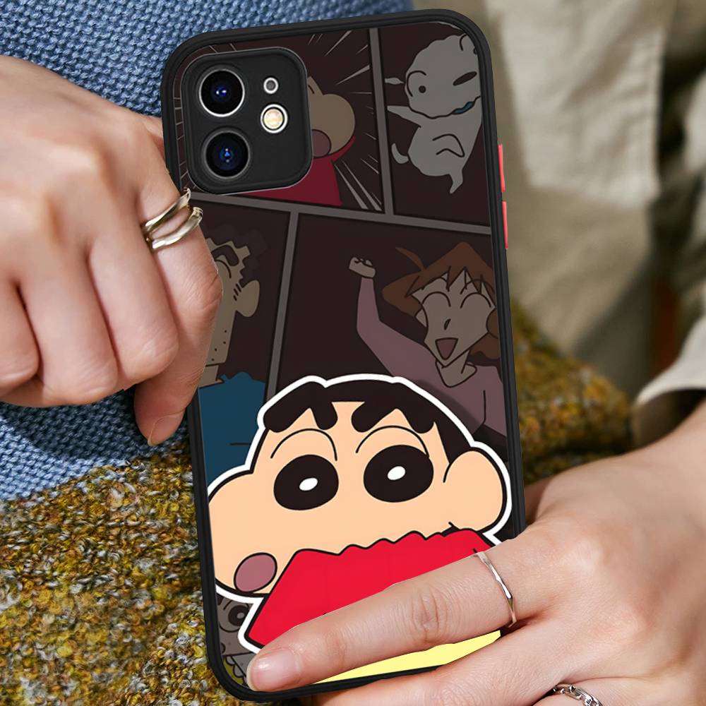 Аниме Крейон Шин-чан Матовый прозрачный чехол для телефона Для IPhone Case 16 15 14 13 12 11 Pro Max X XS Max Plus