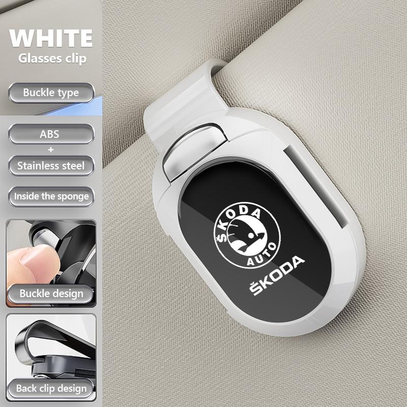NSH4 Multifunctional card holder Car visor Glasses clip Accessorie For Skoda Rapid Octavia Derivative Enyaq-iV VisionS Yeti Scala
