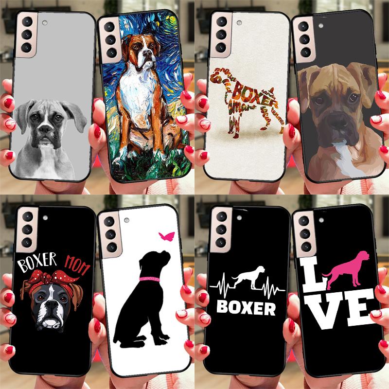 Boxer Dog Puppy Case For Samsung Galaxy S23 S22 Plus S8 S9 S10 Note 10 Note 20 Ultra S20 FE S21 Ultra Coque