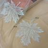 5Pcs Maple Leaves White Fish Line Patch Embroidered Repair For Clothes
