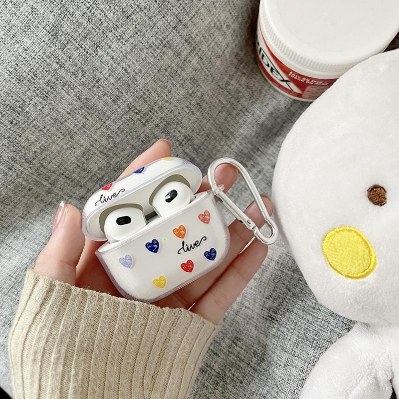 Прекрасный красочный защитный чехол с сердечком для AirPods 1 2 3 airpods pro airpods pro 2, чехол с защитой от падения для наушников Bluetooth