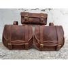 Leather Bag Saddle Motorcycle Pouch Brown Pannier 3 Saddlebag Bike Buffalo Leather Handmade Bag Set of 3 Motorcycle Bags