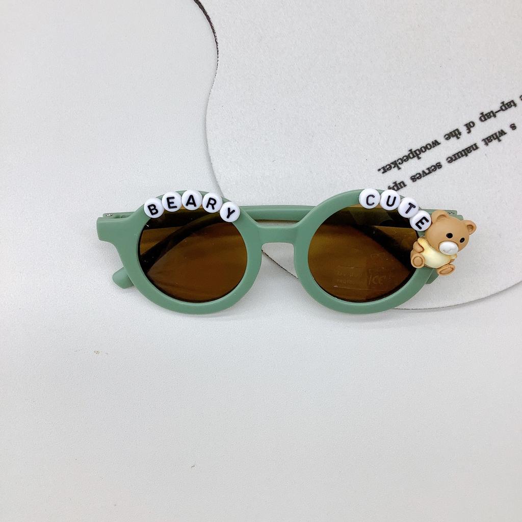 Винтажные детские солнцезащитные очки, милые детские солнцезащитные очки с медвежонком, модные мультяшные очки с защитой от ультрафиолета для мальчиков и девочек