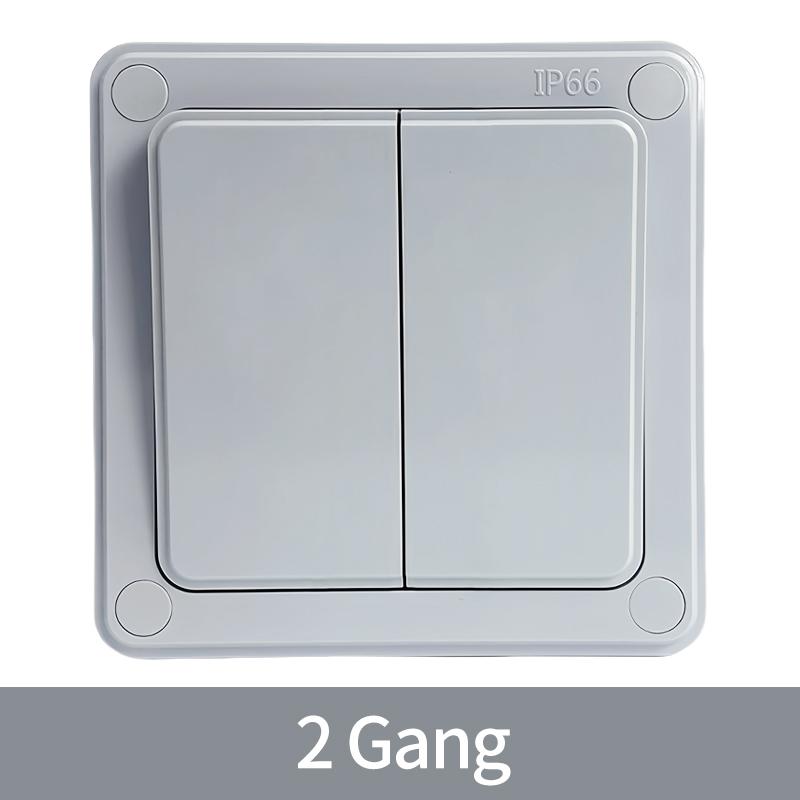 IP66 Rated Outdoor Wall Switch - Weatherproof Push Button, 1/2/3 Gang 16A for Home & Garden