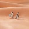 Stylish Geometric Copper Zircon Ribbon Earrings Chic Summer Fashion For Women