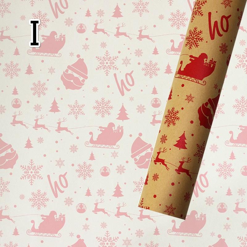 73 * 51 см, новая оберточная бумага для рождественских подарков, европейский стиль, ретро, крафт, подарочная бумага, снежинка, рождественская елка