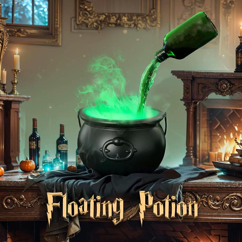 Halloween Decorations Indoor - Cauldron Halloween Decor With Magic Floating Potion Bottles And Diffuser - Party Decoration