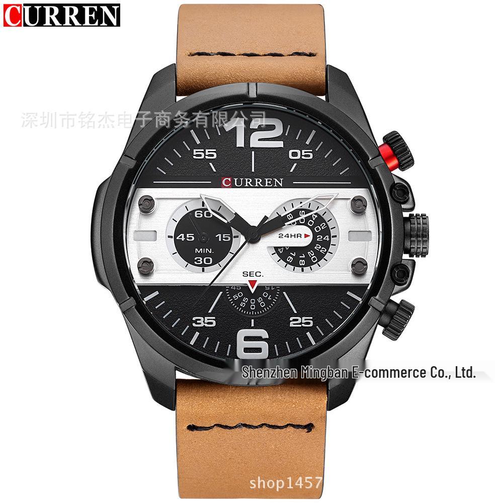 CURREN 8259 Модные мужские спортивные кварцевые часы с большим циферблатом