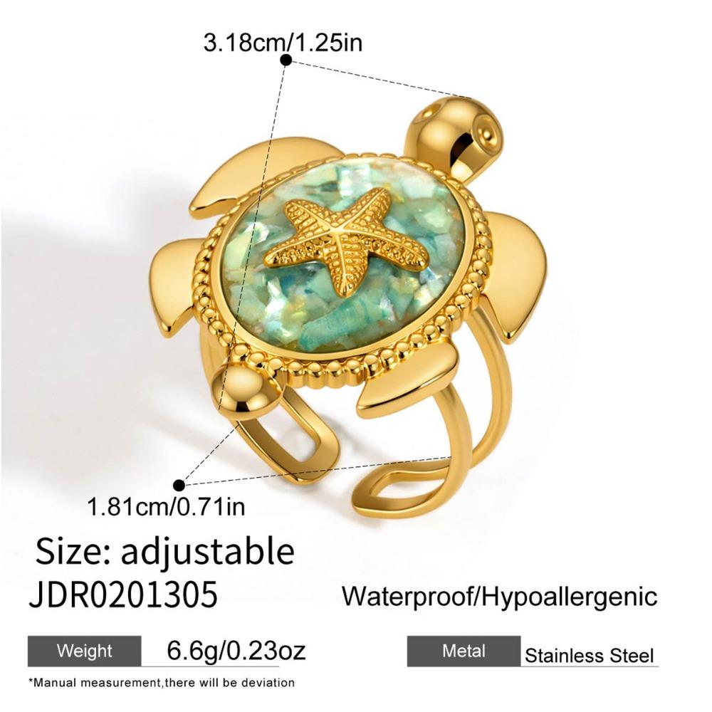 Fish Geometric Open Ring Turtle Vintage Ring Fashion Enamel Ring  Jewelry Accessories