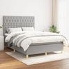 3142569 vidaXL Divan Bed with Mattress Light Grey 140x190cm Fabric