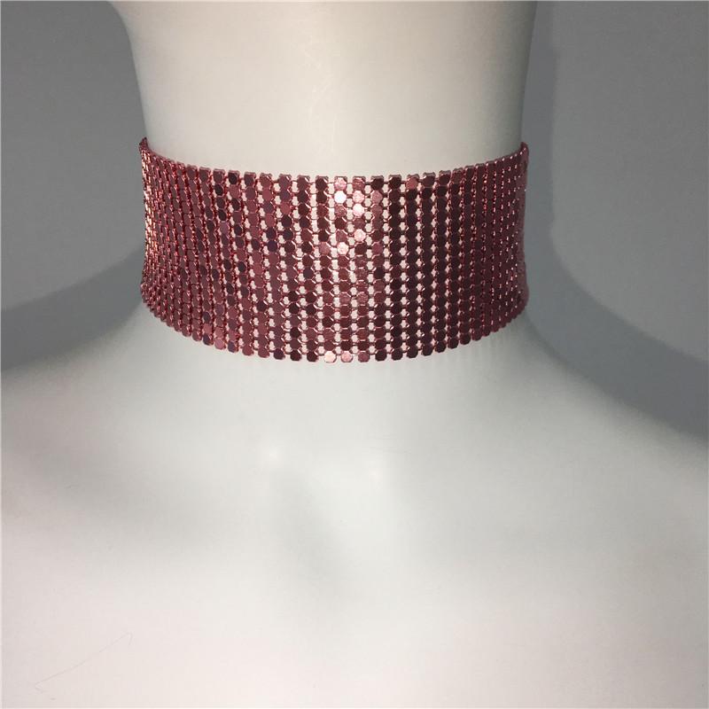 Европейские и американские аксессуары Металлическая пайеточная вечеринка Преувеличенное ожерелье Ювелирные изделия Музыкальная вечеринка Панк Хип-хоп Металлический чокер