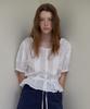 BUT'TON [10Th]Doby Pleats Blouse (Ivory)
