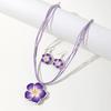 Soft Clay Flower Necklace Earrings Set Flower Jewelry  Beach Vacation Accessory