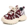 Детская спортивная обувь для мальчиков и девочек, повседневные кроссовки на шнуровке, дышащая сетка, модная осень-зима 2024, горячая детская обувь для бега