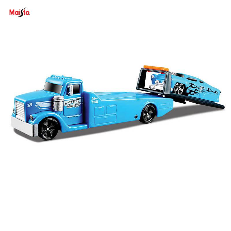 AAAOO1 Maisto 1:64 FLATBED/1988 BMW M3 E30 1965 FORD MUSTANG elite transport Die-casting car model collection gift toy