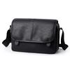 Men's Crossbody Bag Soft Leather Shoulder Bag Business Small Satchel Student Messenger Bag