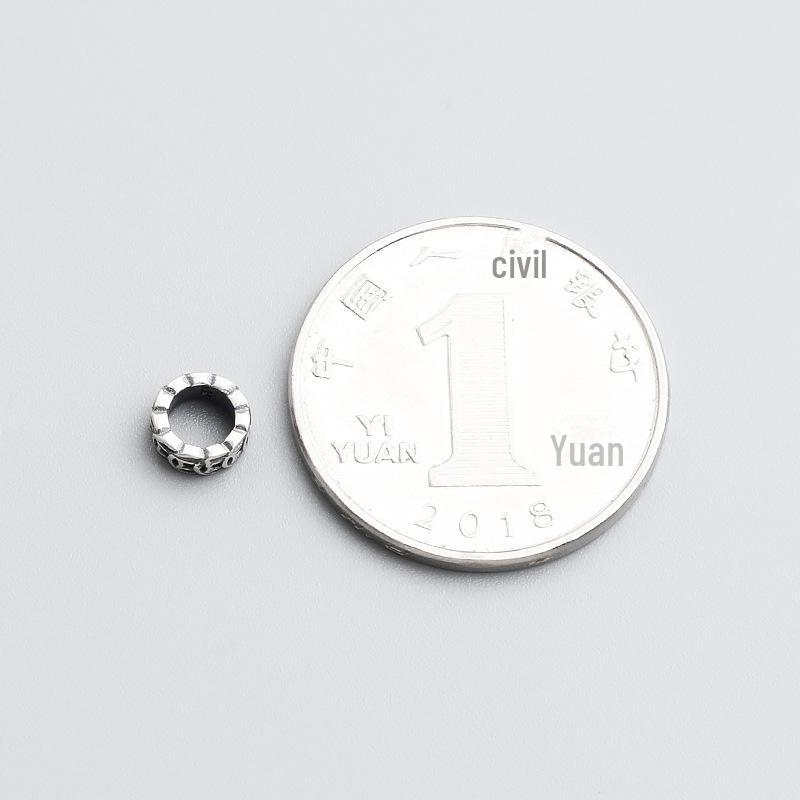 S925 стерлингового серебра винтажные медные монеты колесо деньги разделительные бусины для DIY плетеные браслеты