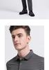 Striped men's lapel short sleeved T-shirt with mulberry silk, Langdeng 2026 summer new elastic polo