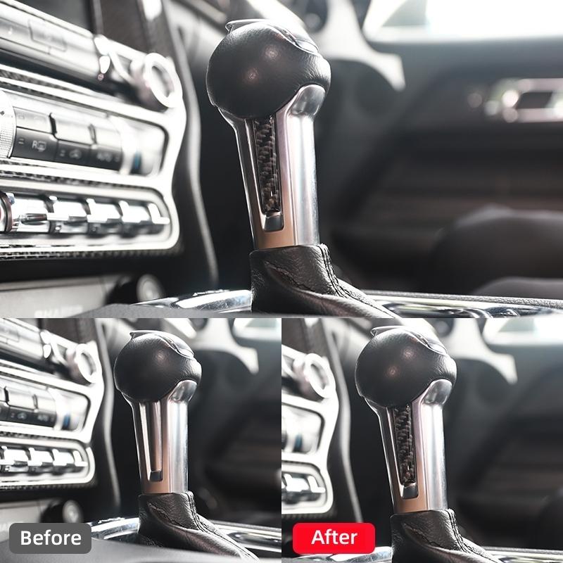 Для Ford Mustang GT 2015-2021 Аксессуары из углеродного волокна для салона автомобиля Рычаг переключения передач с обеих сторон Накладка Накладка Наклейка Наклейка Декор