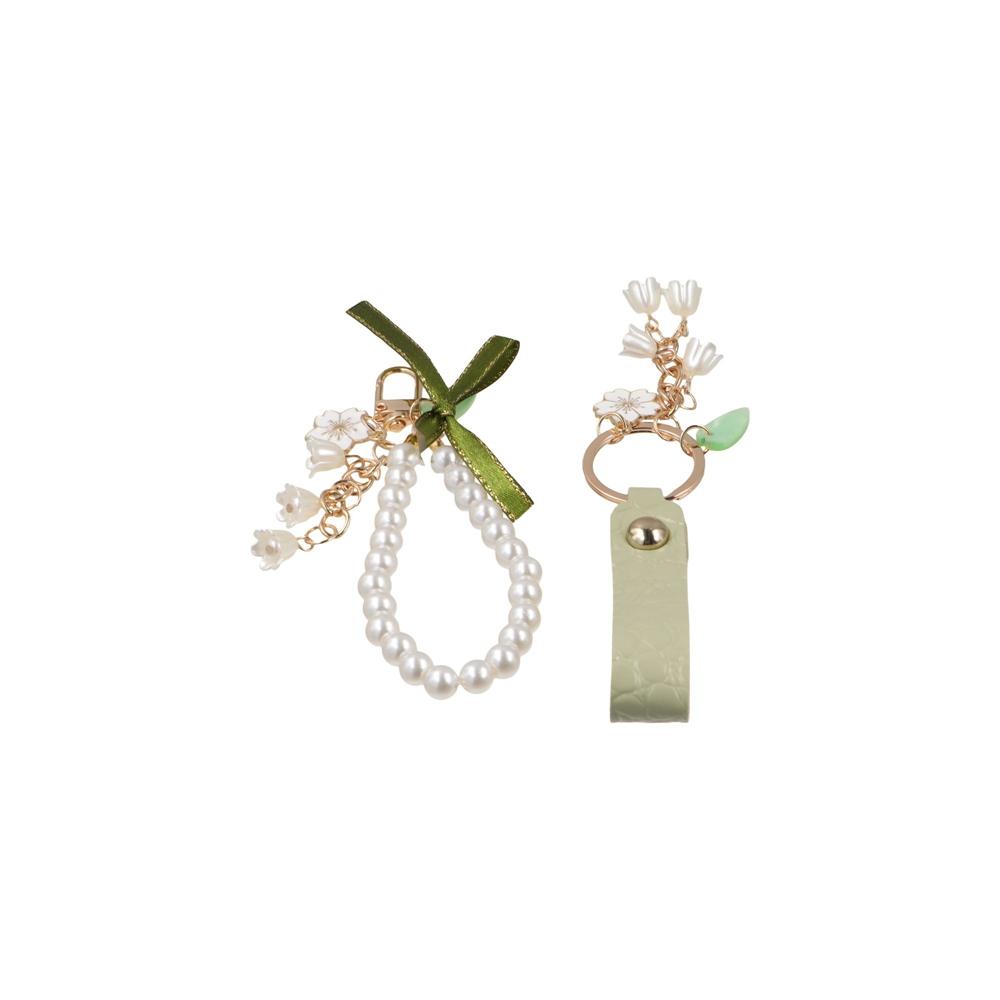 Flores Convallariae Mobile Phone Lanyard Bag Accessory Ribbon Key Ring Korean Style Bag Pendant