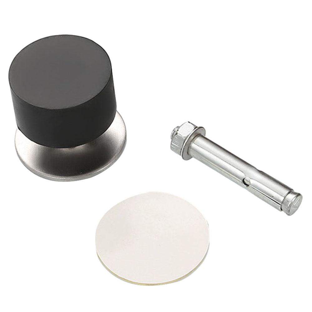 Бесшумный резиновый дверной упор с защитой стен в раме из нержавеющей стали