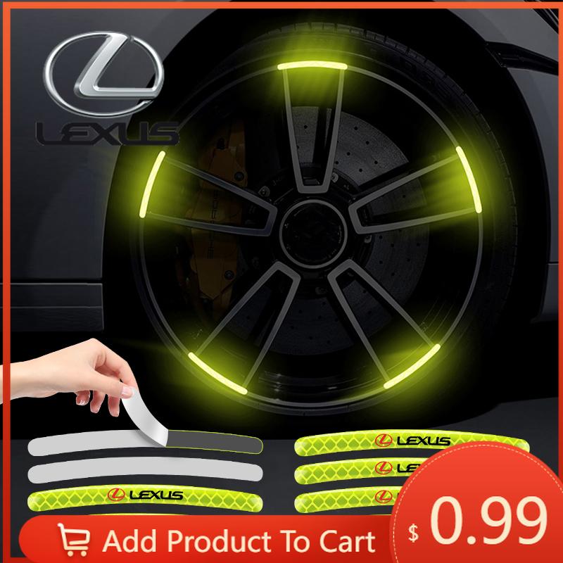 AAPR1 Interior Stickers Luminous Car Wheel Hub Stickers High Reflective Stripe Tape For Lexus IS250 IS200 CT200h GS300 LS430 RX450h LX