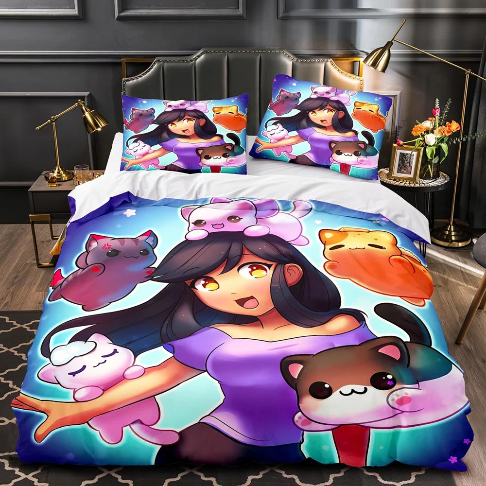 APHMAU Комплект постельного белья Single Twin Full Queen King Size Kawaii Aphmau Комплект постельного белья Aldult Kid Bedroom Duvetcover Sets 3D Print 035