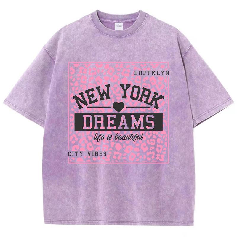 Женская футболка с принтом New York Dreams, модная повседневная футболка в стиле хип-хоп, с коротким рукавом, летняя удобная одежда