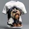 Забавная мужская футболка с 3D принтом лохматой собаки, повседневная модная, с милым животным принтом, мужская одежда, уличная, на каждый день, свободного кроя, с круглым вырезом, с коротким рукавом