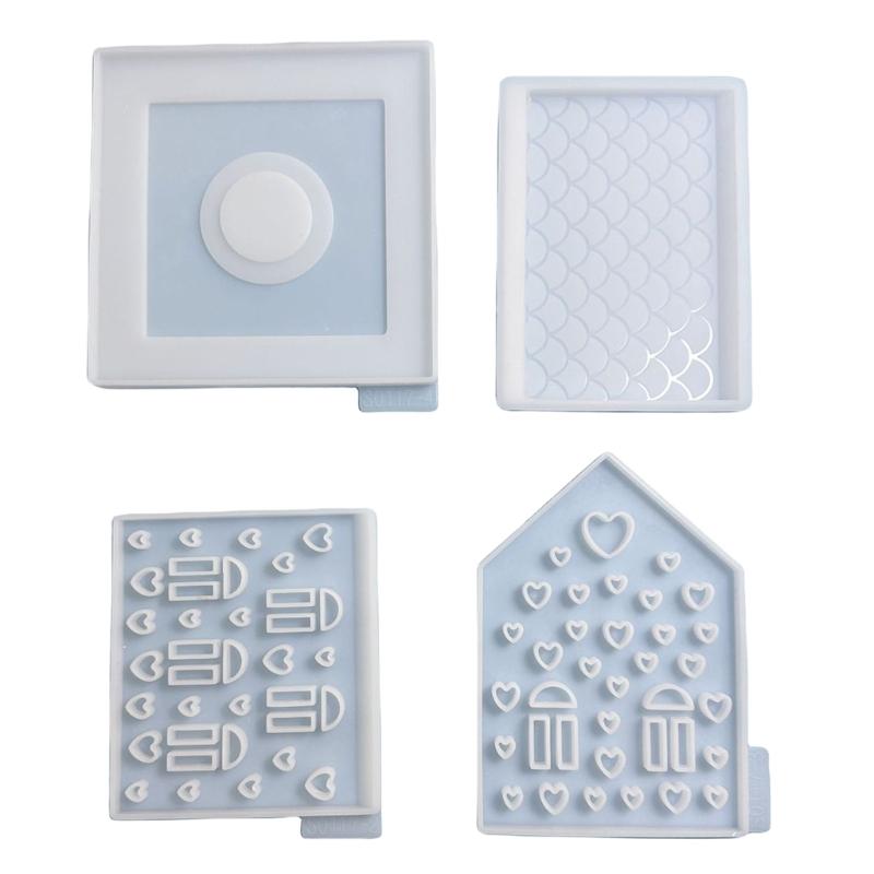 Epoxy Candlestick Silicone Mold Candle Base Mould Heart House Candle Stand Molds Ornaments Home Decorations Mould