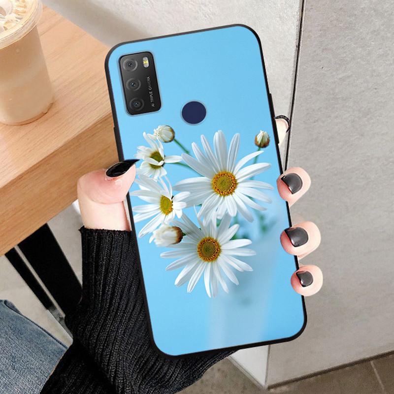 For TCL 20Y 20E Case Black Silicone Bumper Wolf Lions Soft TPU Covers for TCL 20E 6125F Funda Coque TCL20Y 20 Y 6156D Shells