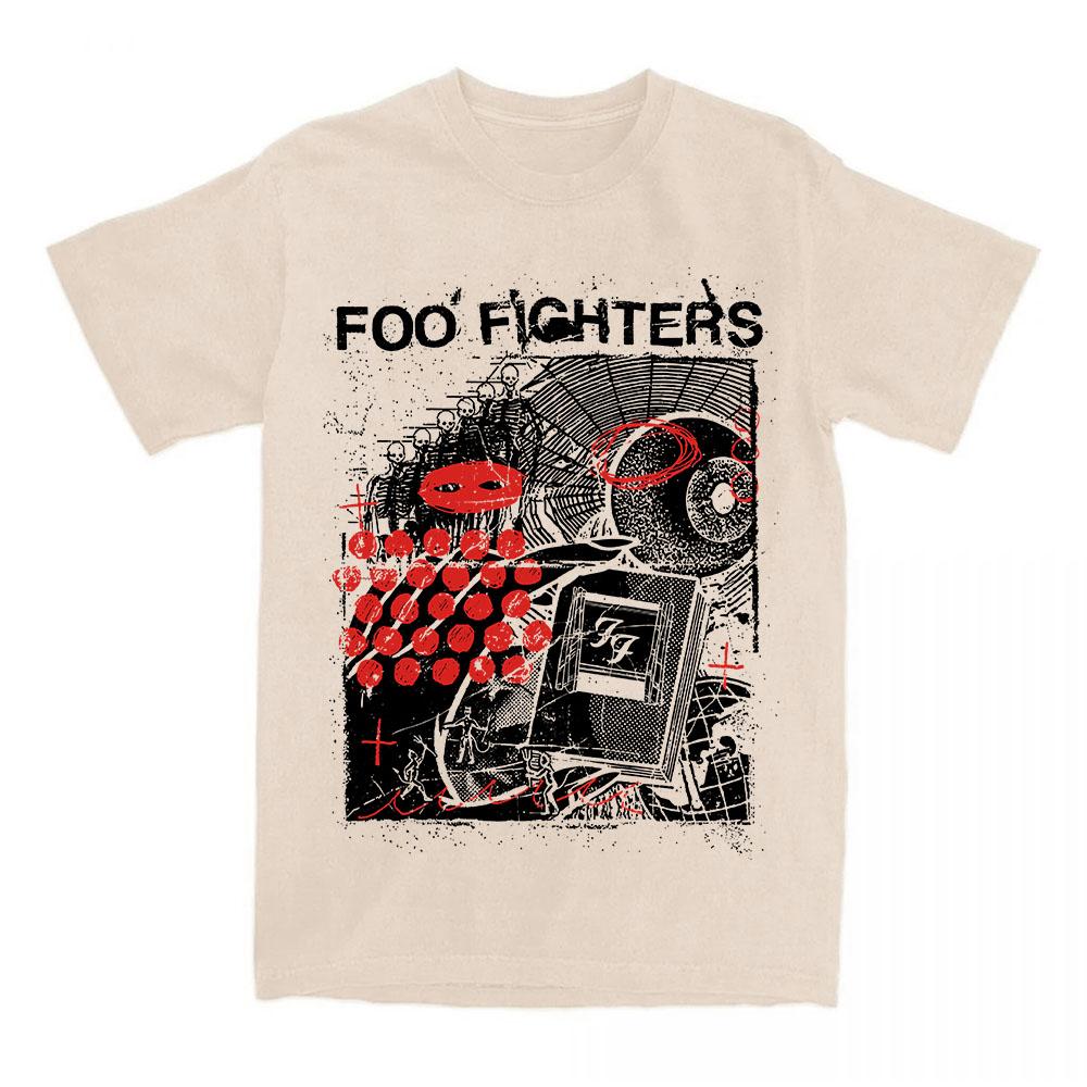 Ваша любимая футболка с дизайном рок-группы Foo Fighters Летняя с коротким рукавом Свободная мужская футболка Повседневная Унисекс Уличная одежда
