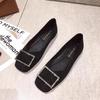 Fashion Pointed Flat Shoes for Women's Spring Summer New Shallow Cut  Suede Soft Sole Black Women's Shoes Ladies Large Size 44