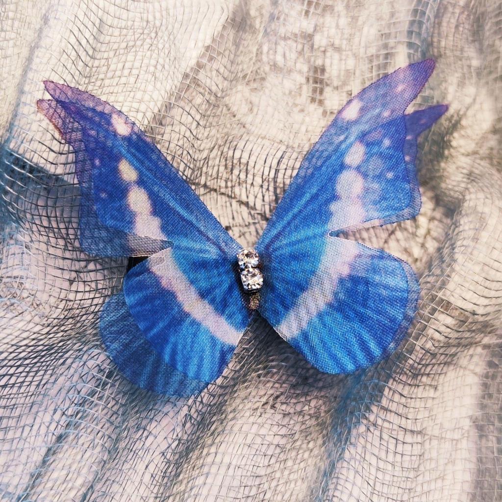 Желаю вам новую разноцветную двухслойную прозрачную заколку для волос в виде бабочки - милый детский аксессуар в винтажном европейском стиле