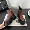 Platform Women High Heels Ankle Boots Designer Chunky Leather Shoes Winter 2025 Trend Goth Casual Shoes Fad Pumps Botas Mujer