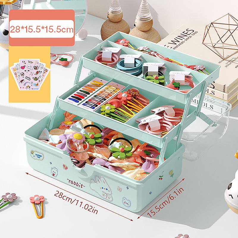 Коробка для хранения детских аксессуаров для волос, заколка для волос в виде резинки, органайзер для украшений на голову, милая шкатулка для украшений для девочек