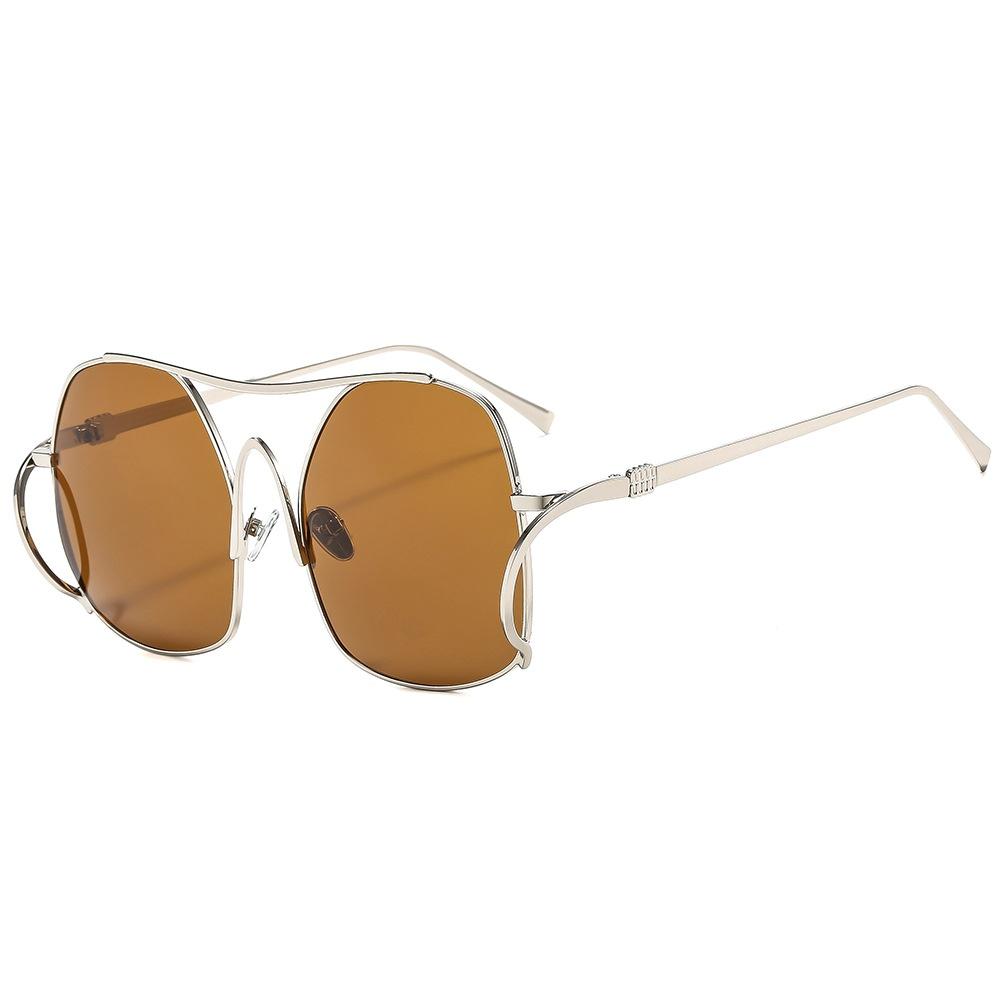 New Luxury Fashion Gradient Oval Women Sunglasses  Personality Double Beam Frame Design Advanced All Match Men Glasses Uv400