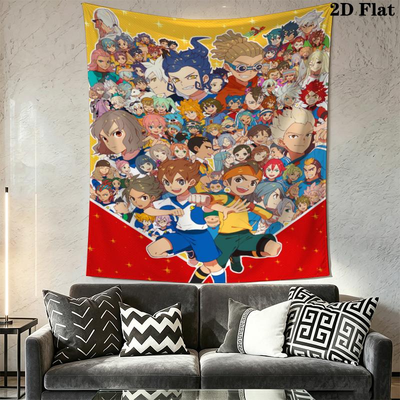 Inazuma Eleven Soccer 5 Wall Tapestry Aesthetic Wall Hanging Printed Fabric Blanket Decorative Tapestries for Bedroom Living Room Home Decor
