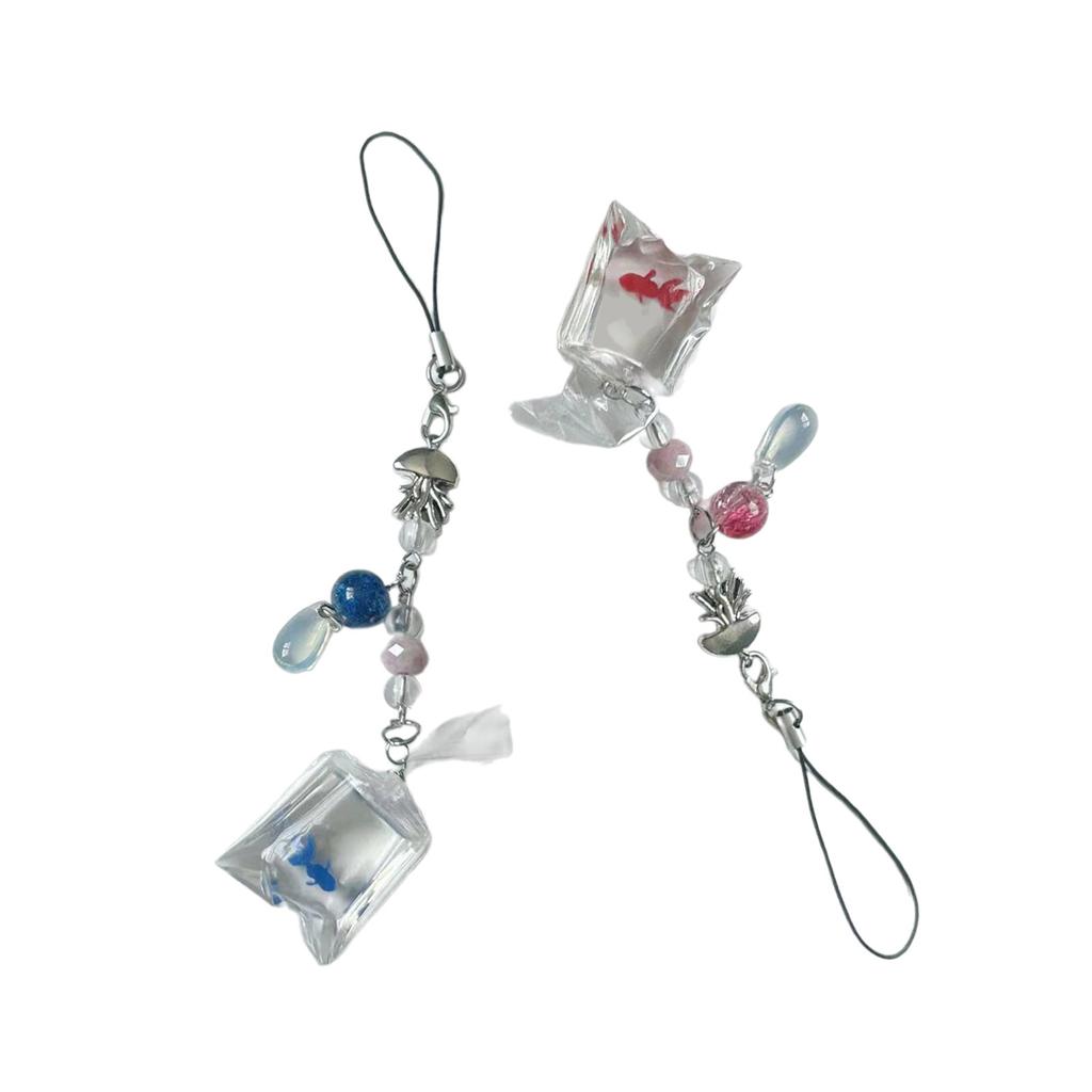 Fashionable Fish Water Bag Pendant Keychain Ornament Portable Key Chain Unique Bag Pendant Fun Charm for Fish Lovers
